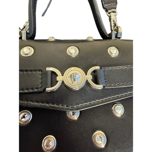Versace NWT Medusa 95 Small Leather Top Handle Bag in Black - Picture 10 of 13